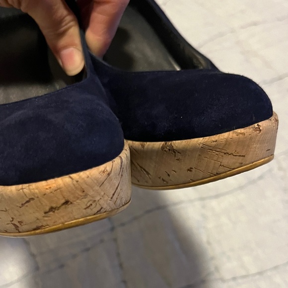 Stuart Weitzman Corkswoon Navy Wedges - Picture 10 of 10